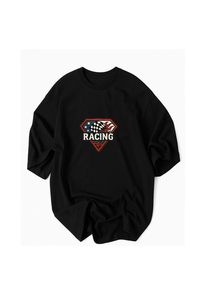 JDM Racıng Motorsport Друкована футболка Oversize з 100% бавовни