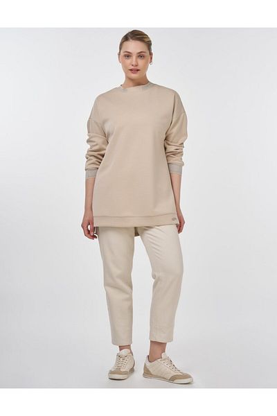 KYR Φούτερ Ribbed Crew Neck Ανοιχτό Μπεζ