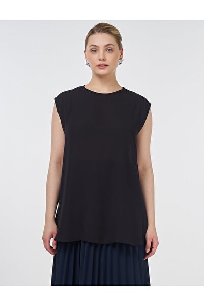 Kayra Μπλουζάκι με λαιμόκοψη Basic μαύρο