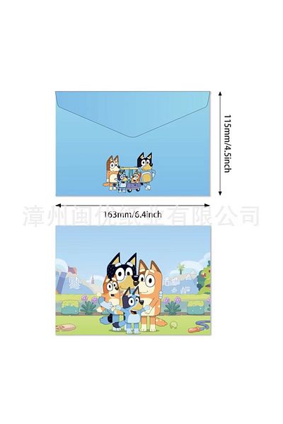Choice B12cards 12envelopes Bluey Invitation Card Theme Party Invitation Letter Venue Layout Labeling Cerem