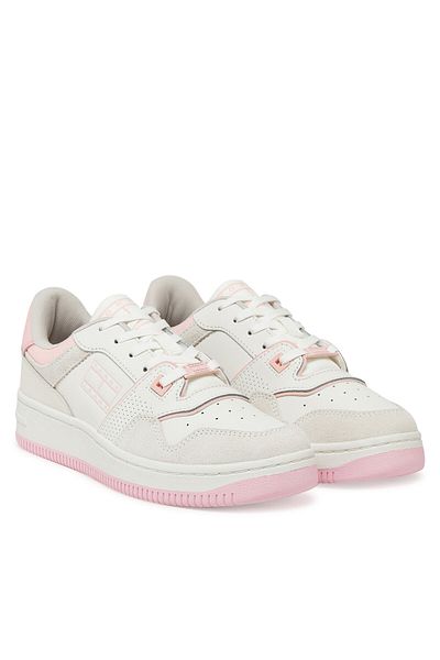 Tommy Hilfiger Women's Suede Leather Platform Non-Slip Sole Pink Sneaker En0En02773-Tio