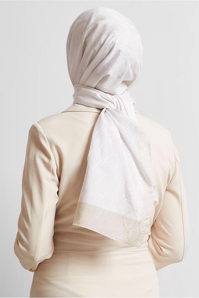 Alvina Alvi̇na Jacquard Monogram Shawl 8542