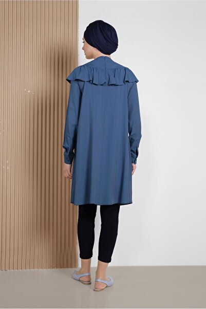 Alvina Shoulder and Embroidery Detail Shoulder Tunic with Volan 4120