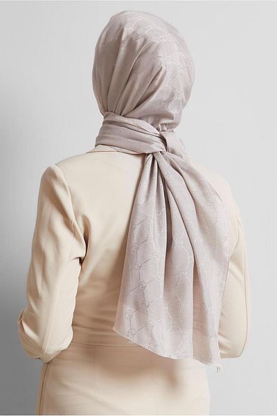 Alvina Alvi̇na Jacquard Monogram Shawl 8542
