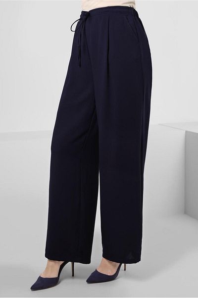 Alvina Wide Leg and Laced Elastic Waist Trousers 70509
