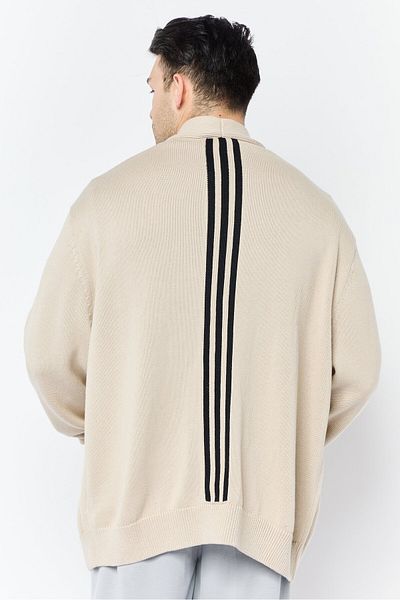 adidas Men Oversized Long Sleeves Outdoor Cardigan, Beige