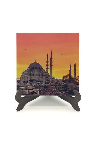 Sadrazam Istanbul Süleymaniye Mosque Printed Mdf Desktop (10 X 10 Krt-166)