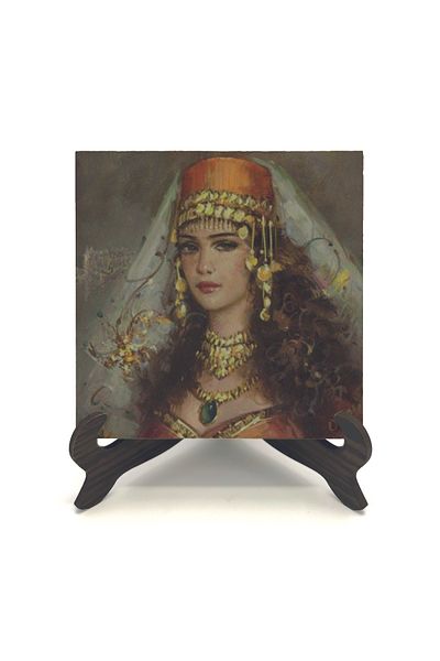 Sadrazam Ottoman Women's Drawing Printed Mdf Desktop (10 X 10 Krt-110)
