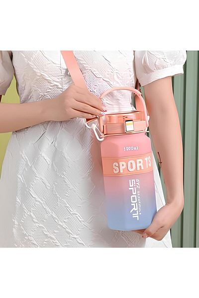 imsaconcept Neck-Hanging Tritan Water Bottle 1.6 L Bpa Free for Athletes, Camping and Kids 1St Grade Quality