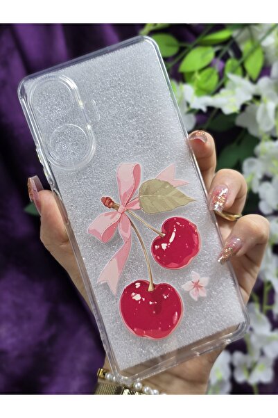 Magic Ring غلاف هاتف شفاف من السيليكون المتوافق مع نمط الكرز لهاتف Realme C55