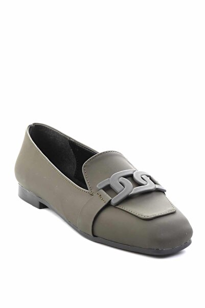 Bambi Mat Haki Kadın Loafer Ayakkabı K01641165709