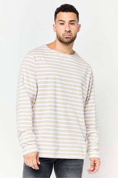 Dockers Men Round Neck Striped Long Sleeve T-shirts, Multicolor