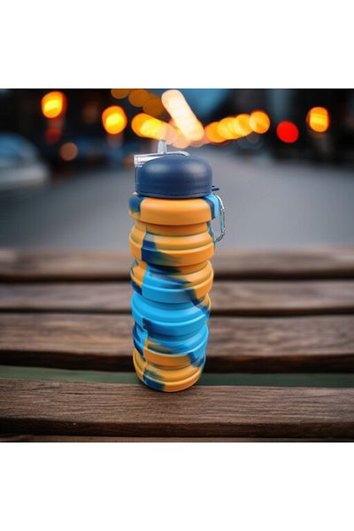 imsaconcept Folding Portable Silicone Drinker for Athletes, Campers and Kids 500 ml BPA-FREE