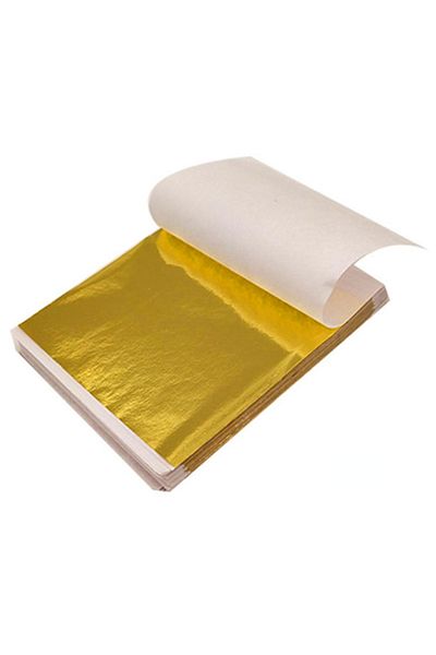 Choice 100 PCS Gold 100Pcs 9Cm Individually Packaged Imitation Gold Silver Leaf Foil Papers for DIY Epoxy R