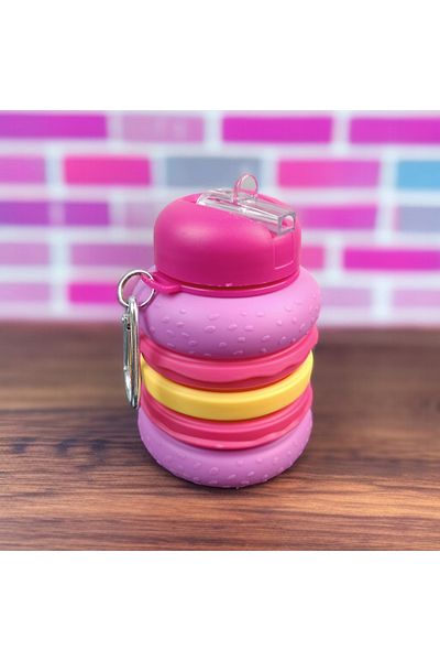 imsaconcept Folding Portable Silicone Hamburger Drinker for Athletes, Campers and Kids 500 ml BPA-FREE