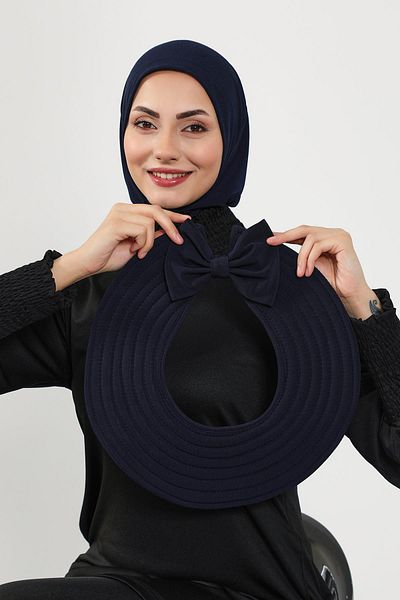 Aisha's Design Removable Ninja Swimming Cap with Bow on the Back and Hijab (Sea, Pool) Swimming Cap, S-5Sn