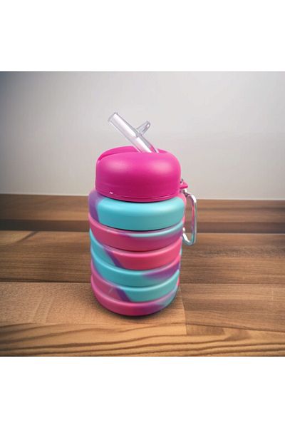 imsaconcept Folding Portable Silicone Drinker for Athletes, Campers and Kids 500 ml BPA-FREE