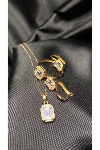 Caner Kuyumcusu 14 Ayar Altın Rose Renk Baget Takım