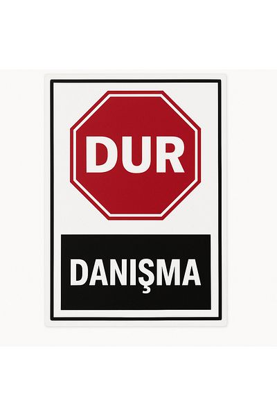 Gündoğdu علامة تحذيرية للإيقاف مقاس 25 × 35 سم