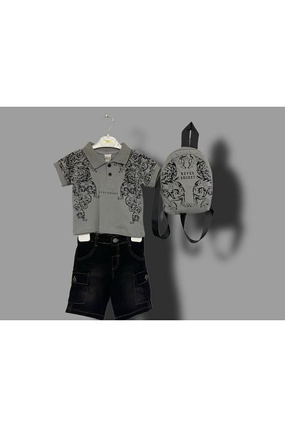 tipycix kids wear طقم صبي مع حقيبة صيفية