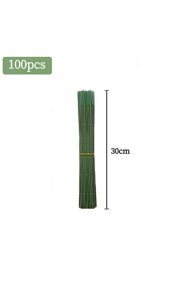 Choice 30cm 100pcs Plastic-clad Iron Flower Stem For Artificial Hydrangea Rose 7inch Flower Head Stick Rod