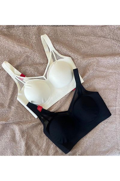MEBA Laser Cut Seamless Unfilled Wire Free Front Design Adjustable Strap 2 Pack Bra -3310