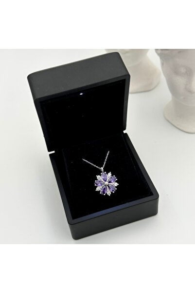LOTUS JW Işıklı Kolye Kutulu Gümüş Mulan Çiçeği Kolye | 925 Ayar Gümüş Kolye