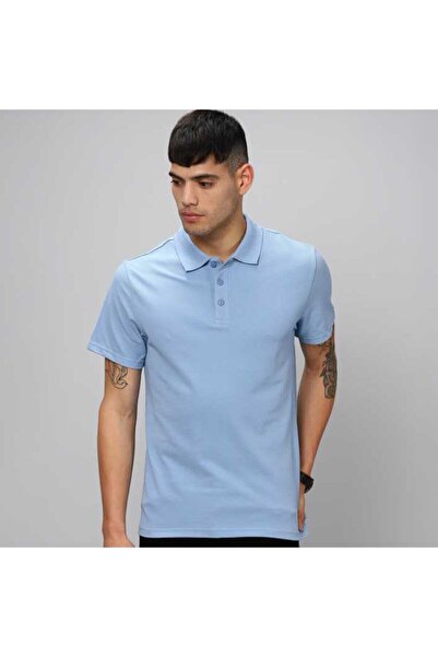 Nacar Polo Yaka Tişört Bebek Mavisi Açık Mavi Pamuklu Polo Yakalı Tshirt