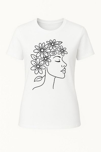 HAKKE T-SHIRT με στάμπα λουλουδιών και προσώπου