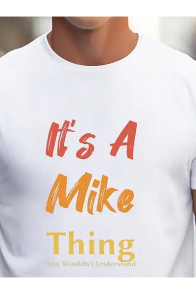 JANES Ανδρικό ανδρικό μπλουζάκι με στάμπα It Is A Mike Thing
