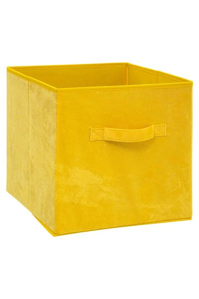 5FIVE Velvet Storage Box (31 x 31 x 31 cm, Yellow)