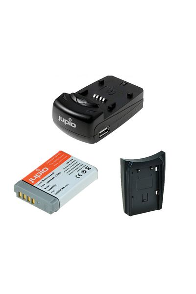 Jupio Jupio Kit, 2 NB-13L Batteries, and Charger with a Base and USB Port, Black