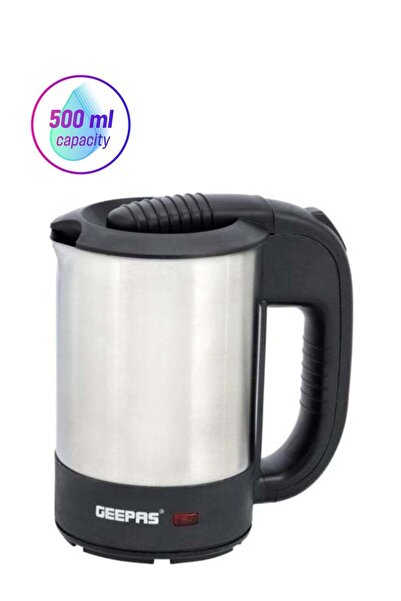 Geepas Stainless Steel Travel Electric Kettle With Concealed Heating Element,...