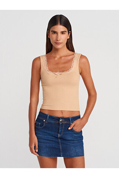 Dilvin 71981 Likralı Kısa Denim Şort Etek-Lacivert