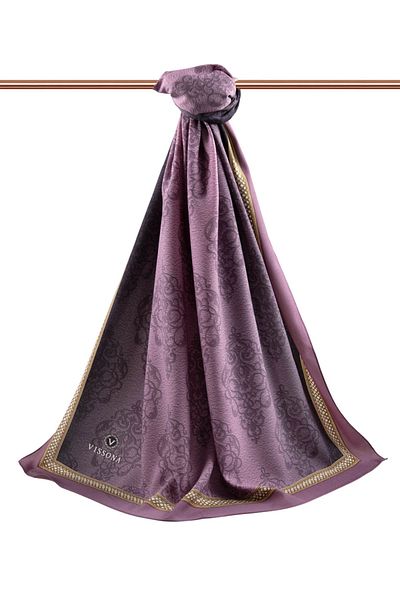 Vissona Γυναικείο σάλι πολυτελείας Medina Silk Dusty Rose-1