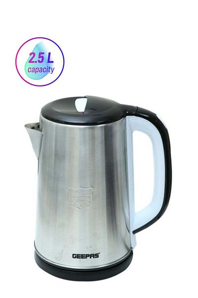 Geepas GEEPAS Stainless Steel Electric Kettle, Cordless Tea Kettle, Auto Shut-Off & Boil-Dry Protection, Id