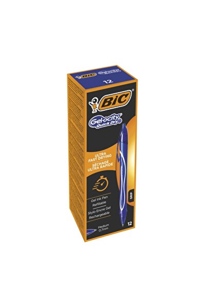 Bic Gelocity Hızlı Kuruyan Basmalı Jel Kalem 0.7 mm 12'li Kutu Mavi