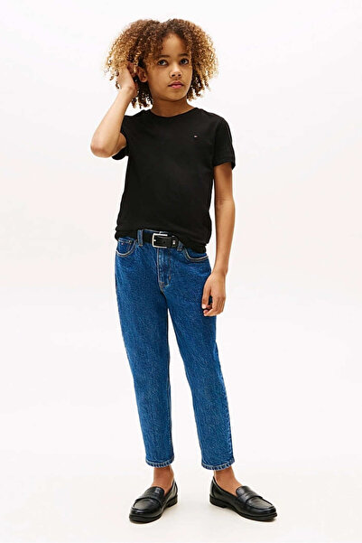 Tommy Hilfiger Erkek Çocuk Basic Pamuklu T-Shirt - Siyah