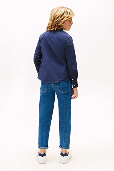 Tommy Hilfiger Erkek Çocuk Solid Stretch Poplin Gömlek - Lacivert