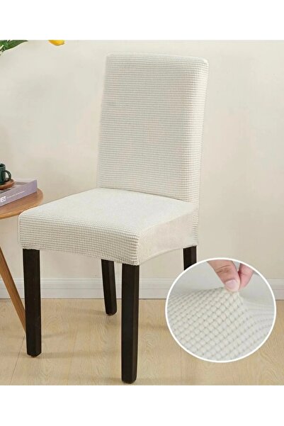 HAKSEVER HOME Υφασμάτινο κάλυμμα καρέκλας Lycra, Κάλυμμα καρέκλας που πλένεται 6 Συσκευασία Κρέμα