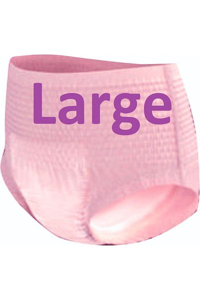 EVA Economical 30-Pack Absorbent Panties Class C Pink Large