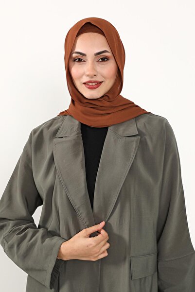 Aisha's Design Σετ δύο τεμαχίων από κρεπ σάλι και χτενισμένο βαμβακερό καπέλο, PS-50, Πλακάκι