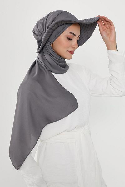 Aisha's Design Practical Crepe Shawl Turban with Removable Bowknot Hat on the Back,Ss-9