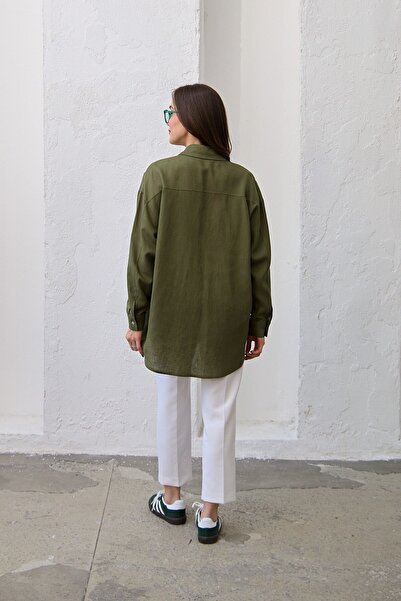 QANU Linen Short Shirt Green