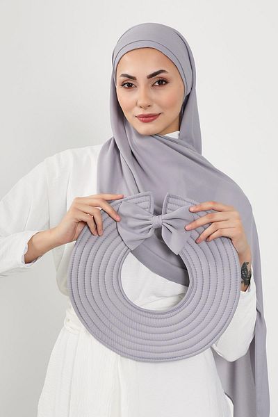 Aisha's Design Practical Crepe Shawl Turban with Removable Bowknot Hat on the Back,Ss-9