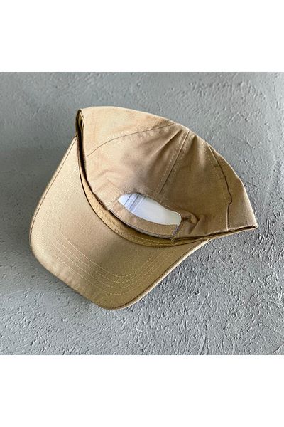 CapZone Hat Baseball Cap Flat Hat Unisex Model Adjustable Velcro on the Back Beige