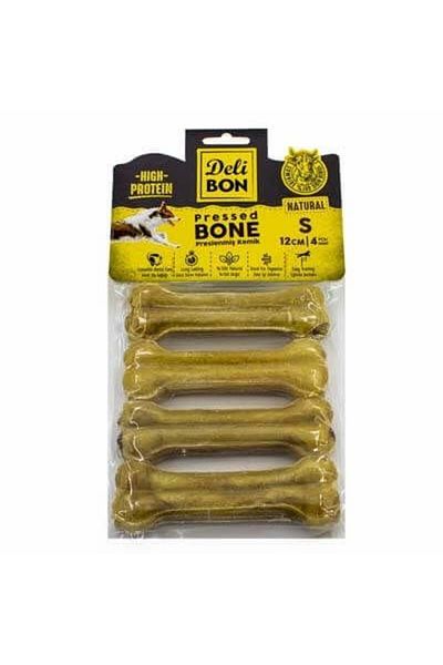 Delibon Small Natural Leather Press Dog - 12 Cm, 4 Bone Prizes