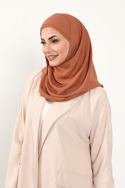 Aisha's Design شال عملي من الكريب بتصميم مطوي من الأمام، PS-54
