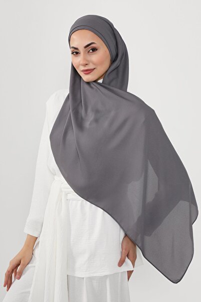 Aisha's Design Πρακτικό σάλι από κρεπ με πλισέ στο μπροστινό μέρος, PS-54, ανθρακί