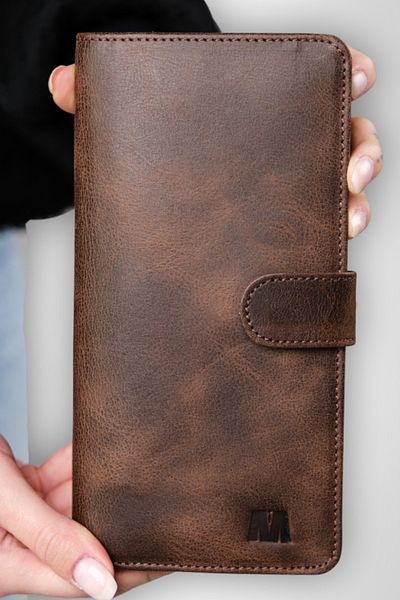 MFT Leather Design Унисекс портфейл тип клъч Twist 2323 от естествена кожа